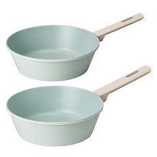 Corelle Brands 康寧餐具 Pyrex IH感應爐陶瓷平底炒鍋2入組, 藍色, 炒鍋 24cm+炒鍋 28cm, 1組