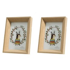 데이소이 분위기 있는 우드 프레임 액자, 2개, 1 베이지