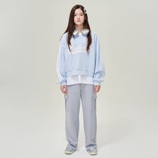 applepink 女童特級雙面棉質工裝寬褲