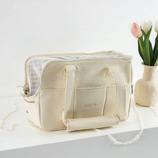 愛咕愛咕 狗狗貓咪軟式甜筒外出提籠 + 斜背帶 + 頸枕 + 坐墊組合, 全組(包包+背帶+頸枕+墊子), 象牙白, 1套