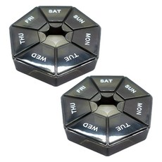 홈즈픽 휴대용 요일별 약통 케이스, 2개