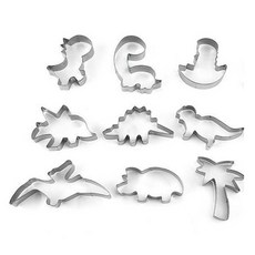 Cuteme 可愛恐龍系列 不鏽鋼餅乾模具 12件組 MP284, 單一顏色, 1套