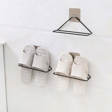 withWIN 免打孔三角鋼線拖鞋架, 3個, 黑色