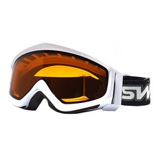 SWANS 滑雪護目鏡 成人款 可與眼鏡並用 日夜兩用 雙層鏡片 GUEST-DH, 白色
