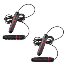 Sun Daily 超輕量健身跳繩, 2個, 黑紅色