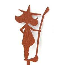 SteelDeco 小魔女花盆插牌 粉體塗裝, 褐色