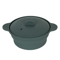 Berthan 矽膠嬰兒食品蒸蛋奶凍微波爐容器 1400ml, 1個, 綠色