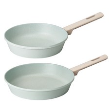 Corelle Brands 康寧餐具 Pyrex Jade Blue IH感應爐適用陶瓷鍋具組, 藍色, 平底鍋 24cm+28cm, 1組