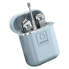 AM라이프 깔끔 휴대용 손톱깍이 귀이개 세트, 블루, 1개