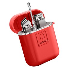 AM라이프 깔끔 휴대용 손톱깍이 귀이개 세트, 레드, 1개