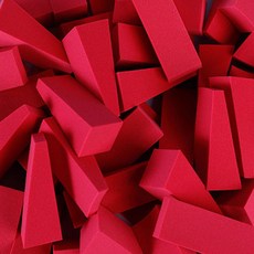 블루무역 대용량 메이크업 삼각퍼프 100p, 1개, 레드