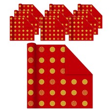 Maket Gamseong 節慶紅色包裝紙系列 幸福 10入, 10個, 混合色