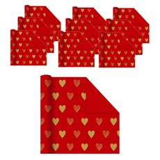 Maket Gamseong 節日紅色包裝紙系列 愛心 10入, 10個, 混色