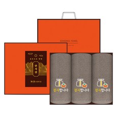 Songwol 松月 中秋節刺繡飯店毛巾 150g 30支棉紗 3入禮盒組 + 提袋, 棕色, 1套