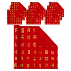 Maket Gamseong 節日紅色包裝紙系列 Happy 10入, 混合色, 10個