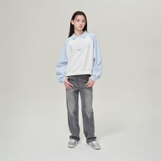 applepink 修身寬版針織牛仔褲