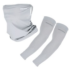 韓國 iWANNA 防紫外線運動口罩 + 袖套 2件組, 灰色, 1套