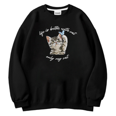 The Team Only My Cat 寬鬆版型特殊雙面棉大學T