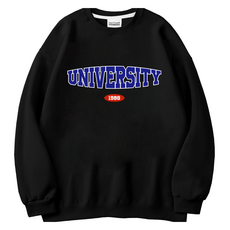 더팀 남녀공용 유니버시티 오버핏 특양면 맨투맨