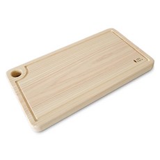 HINOKI ART 防湯汁外流 扁柏原木圓孔砧板, 1個, 混合色