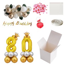 Eumes 驚喜鈔票雨零用錢盒 父母生日禮物 活動組合包 數字氣球, 數字 80, 1套