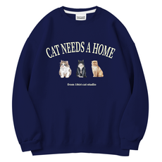 The Team Cat Need Home 寬鬆版特厚雙面棉質大學T