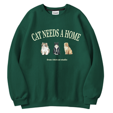 The Team Cat Need Home 寬鬆版厚磅大學T