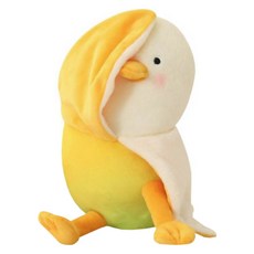 香蕉裡的鴨子絨毛娃娃, 1個, 35cm, 黃色