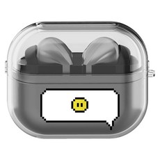 디자인플러스 도트 말풍선 갤럭시 버즈3 / 버즈3 프로 크리스탈 하드 이어폰 케이스, 이모티콘, 1개