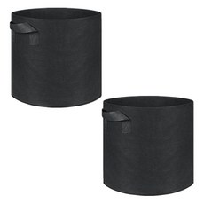 natureahn 不織布花盆 生長袋, 黑色, 2個
