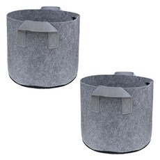 natureahn 不織布花盆 生長袋, 灰色, 2個