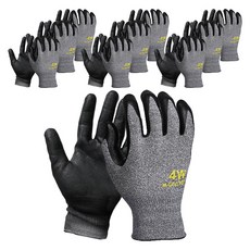 4W NBR 泡棉塗層工作半塗層安全塗層手套 10p M, 灰色, 10組