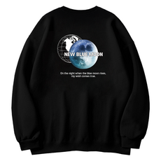 더팀 남녀공용 블루문 오버핏 특양면 맨투맨