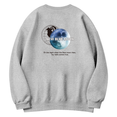 더팀 남녀공용 블루문 오버핏 특양면 맨투맨