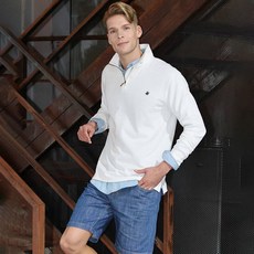 비버리힐스폴로클럽 남성용 시그니쳐 반집업 긴소매 스웻셔츠