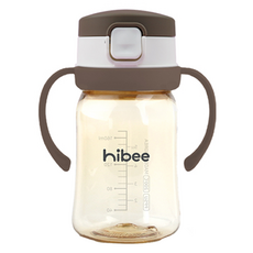 hibee Eightvent按壓式PPSU吸管杯, 1個, 可可棕(基本款), 170ml