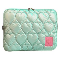 위니즈 하트 스티치 패션 노트북 파우치 WZFLP0, 그린(WZFLP096-HG15), 1개