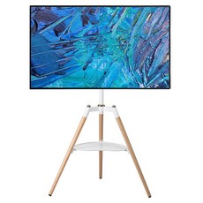 위니즈 32-65형 삼각 스탠드 거치대 좌우회전가능 수납선반 WZTS00, 1개, WZTS002WW(우드화이트)