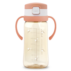 hibee Eightvent按壓式PPSU吸管杯, 1個, 珊瑚色(棉花款), 270ml