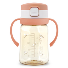 hibee Eightvent按壓式PPSU吸管杯, 1個, 珊瑚色(棉花款), 170ml