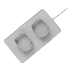 Ants 寵物 My Pet 便攜式矽膠餐碗墊, 灰色, 1個