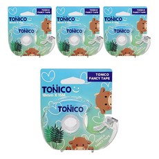 Tonico 鐵製膠帶台 辦公用手持式花式膠帶 18mm X 15M 半透明 Kau, 4個