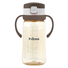 hibee Eightvent按壓式PPSU吸管杯, 1個, 可可棕(基本款), 270ml