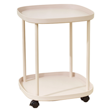 EVER HOUSE 圓形方形多用途側邊置物架推車, 象牙白