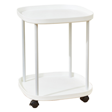 EVER HOUSE 圓形方形多用途側邊置物架推車, 白色