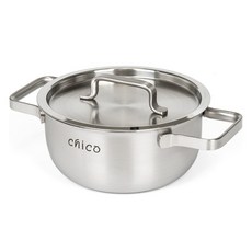 Kitchen-Art 電磁爐適用Chico系列3層不鏽鋼附蓋雙耳湯鍋, 14cm, 銀色, 1個