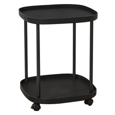 EVER HOUSE 圓形方形多用途側邊置物架推車, 黑色