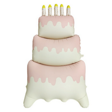 타이탄 혼합 파티 무광 풍선 102 x 154 cm, 입체 케이크 핑크, 1개