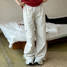 Arbe 青少年鈕扣線條尼龍褲