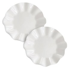 Eat Us Kitchen 荷葉邊義大利麵盤 22cm, 白色, 2個